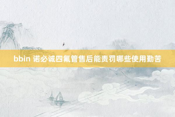 bbin 诺必诚四氟管售后能责罚哪些使用勤苦