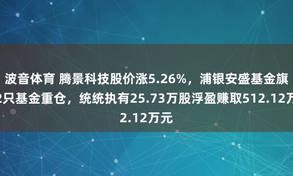 波音体育 腾景科技股价涨5.26%，浦银安盛基金旗下2只基金重仓，统统执有25.73万股浮盈赚取512.12万元