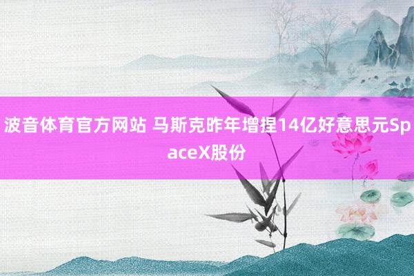 波音体育官方网站 马斯克昨年增捏14亿好意思元SpaceX股份