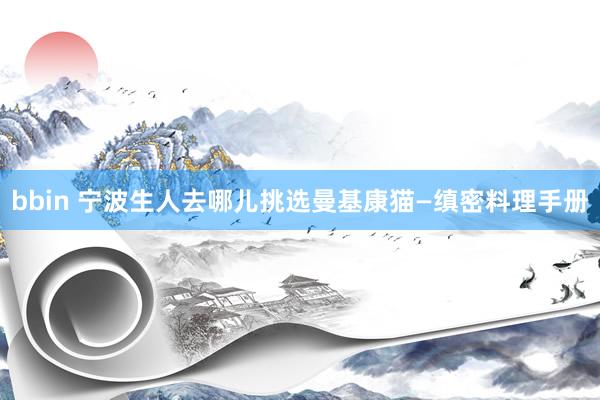 bbin 宁波生人去哪儿挑选曼基康猫—缜密料理手册