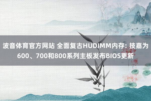 波音体育官方网站 全面复古HUDIMM内存: 技嘉为600、700和800系列主板发布BIOS更新