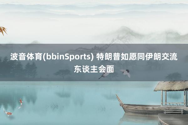 波音体育(bbinSports) 特朗普如愿同伊朗交流东谈主会面